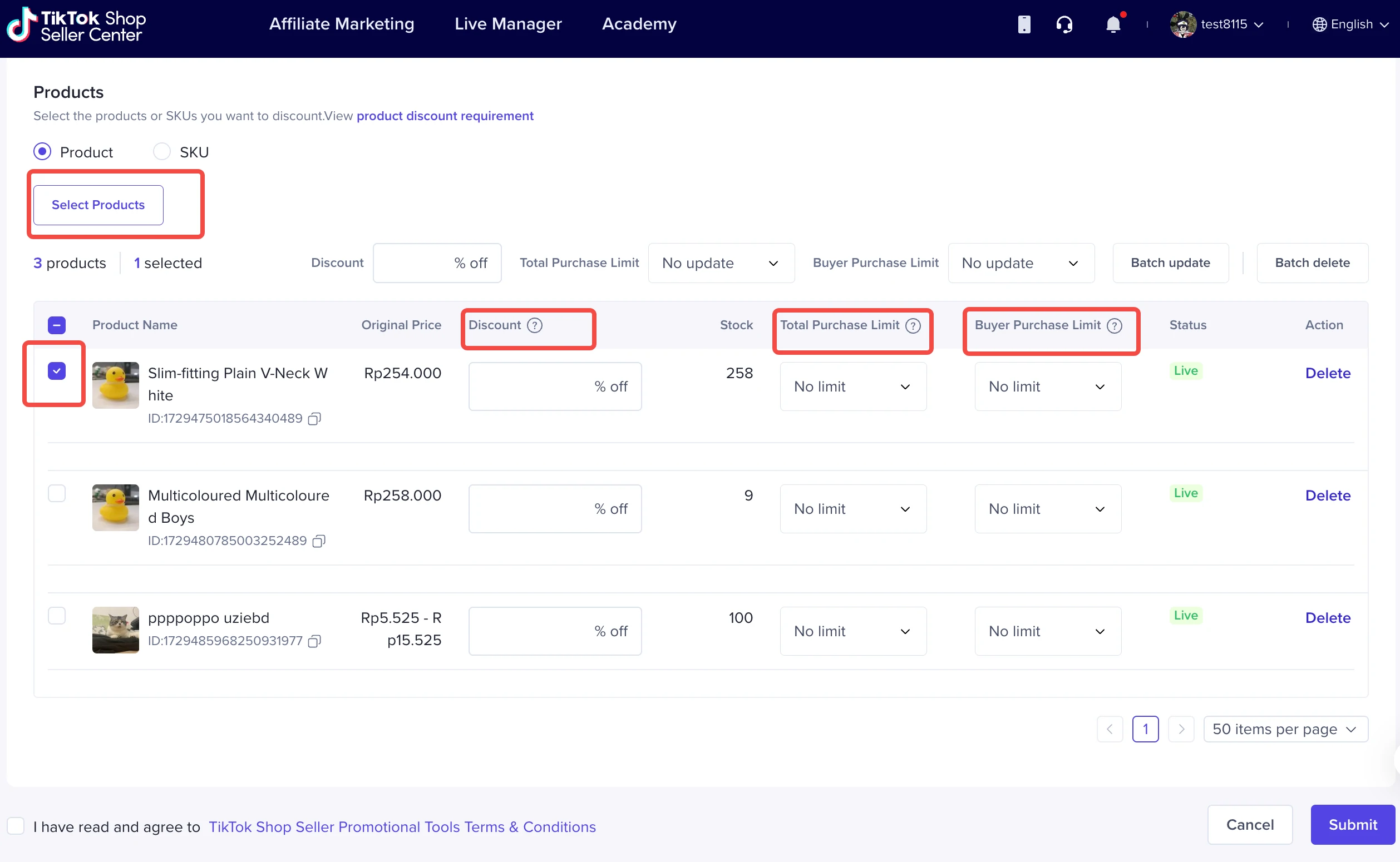 选择商品维度（SPU / SKU）